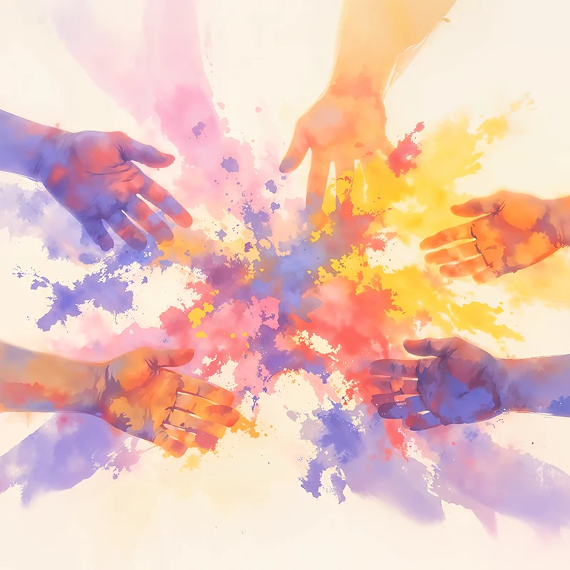 Illustrazione acquerello di mani di bambini